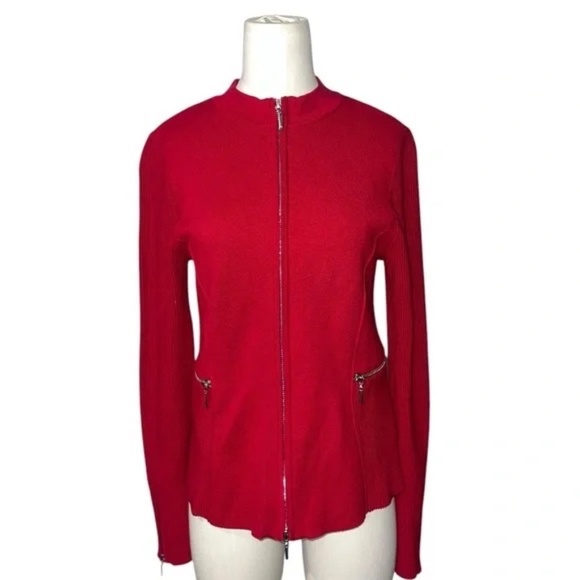 White House Black Market Red Blazer with Stand-Up Collar - Picture 1 of 7